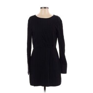 Sanctuary Black Long Sleeve Lined 100% Rayon Shift Dress Sz 4
